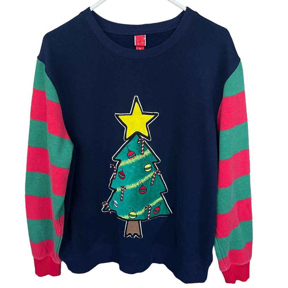 Christmas Ugly‎ Sweater Womens Extra Large XL Blue Ugly Sweatshirt